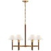 Ralph Lauren Canada - Six Light Chandelier - Radford - Natural Brass and Natural Rift Oak- Union Lighting Luminaires Decor