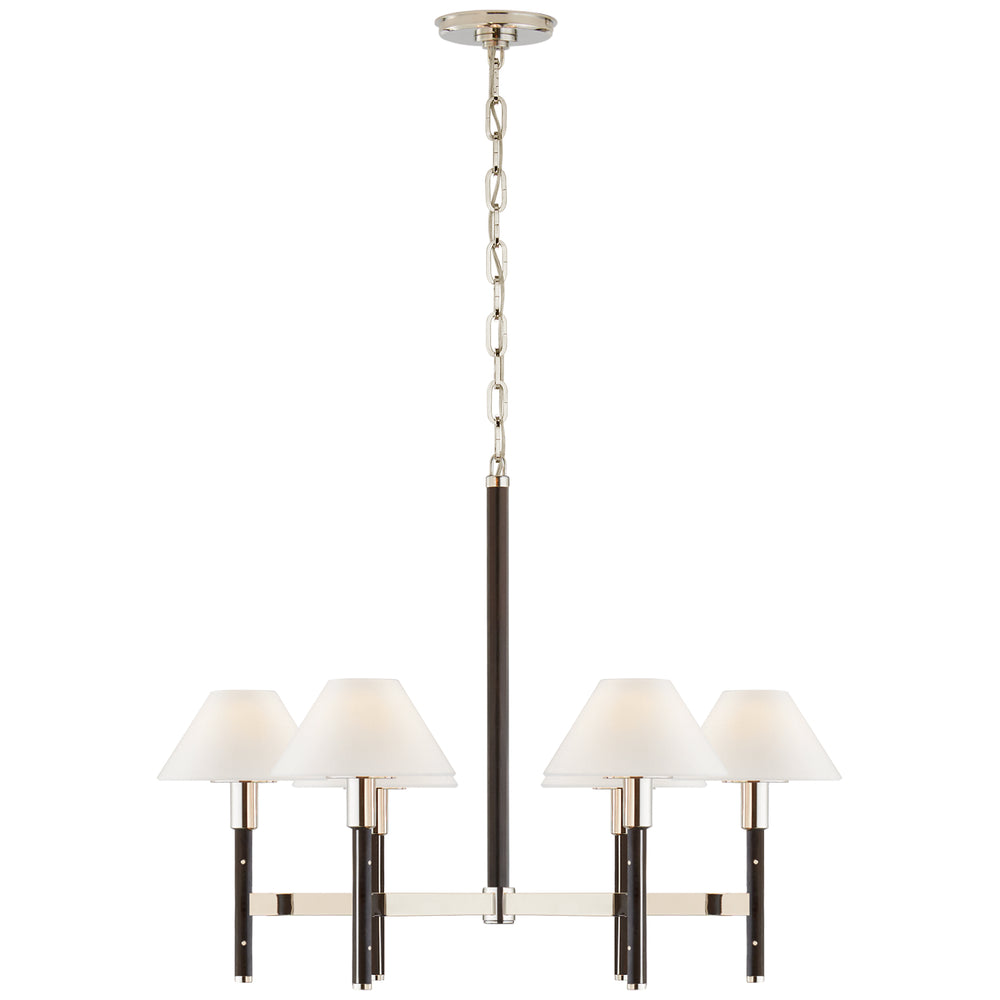 Ralph Lauren Canada - Six Light Chandelier - Radford - Polished Nickel and Black Ebony- Union Lighting Luminaires Decor