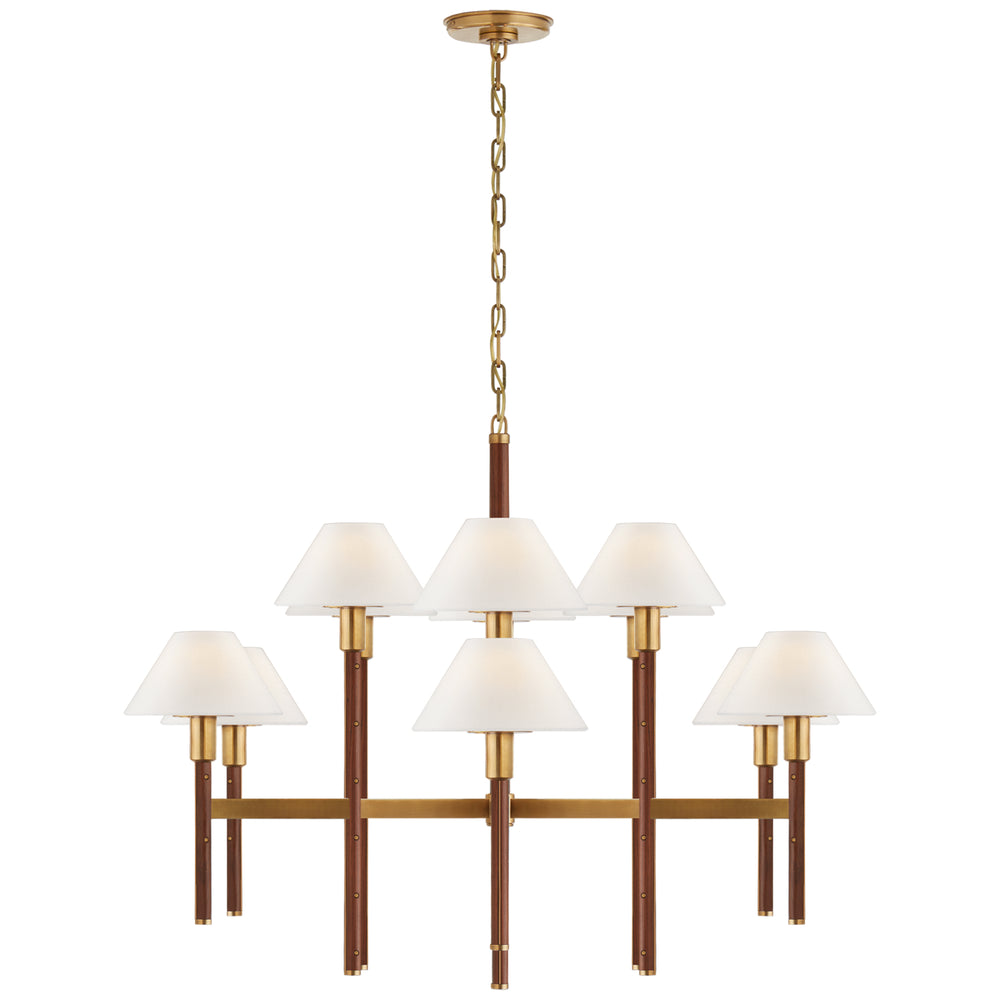 Ralph Lauren Canada - 12 Light Chandelier - Radford - Natural Brass and Natural Rift Oak- Union Lighting Luminaires Decor