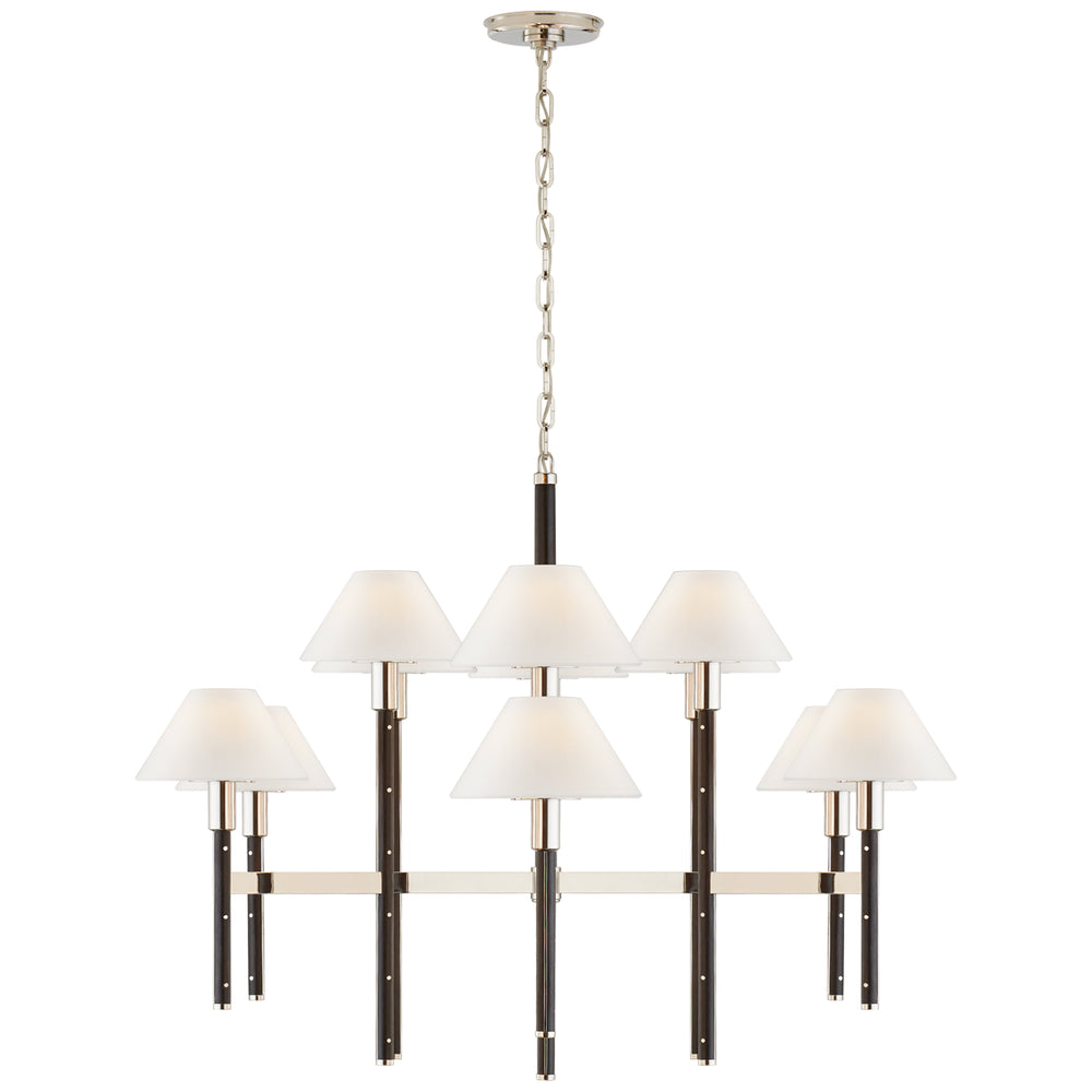 Ralph Lauren Canada - 12 Light Chandelier - Radford - Polished Nickel and Black Ebony- Union Lighting Luminaires Decor