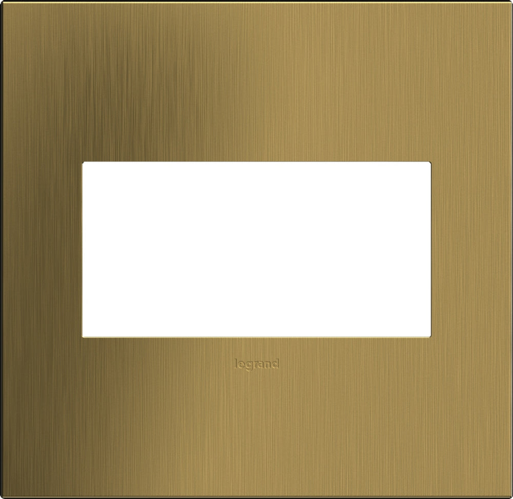 Legrand Canada - Two-Gang Screwless Wall Plate - Adorne - Brushed Satin Brass- Union Lighting Luminaires Decor