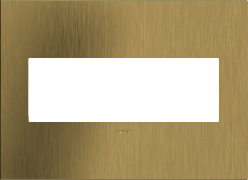 Legrand Canada - Three-Gang Screwless Wall Plate - Adorne - Brushed Satin Brass- Union Lighting Luminaires Decor