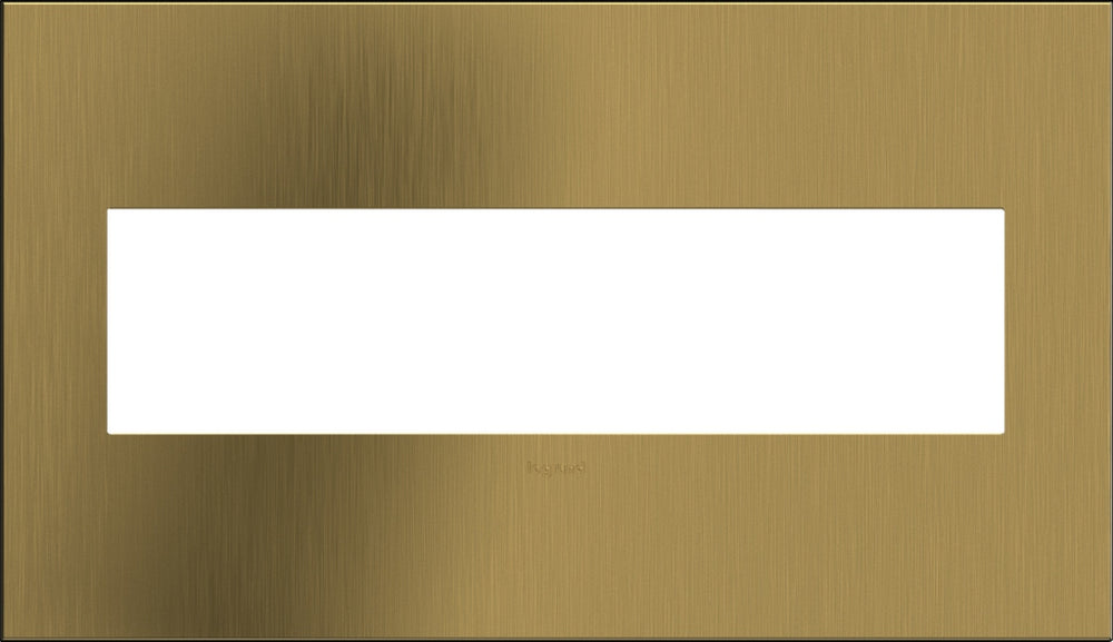 Legrand Canada - Four-Gang Screwless Wall Plate - Adorne - Brushed Satin Brass- Union Lighting Luminaires Decor
