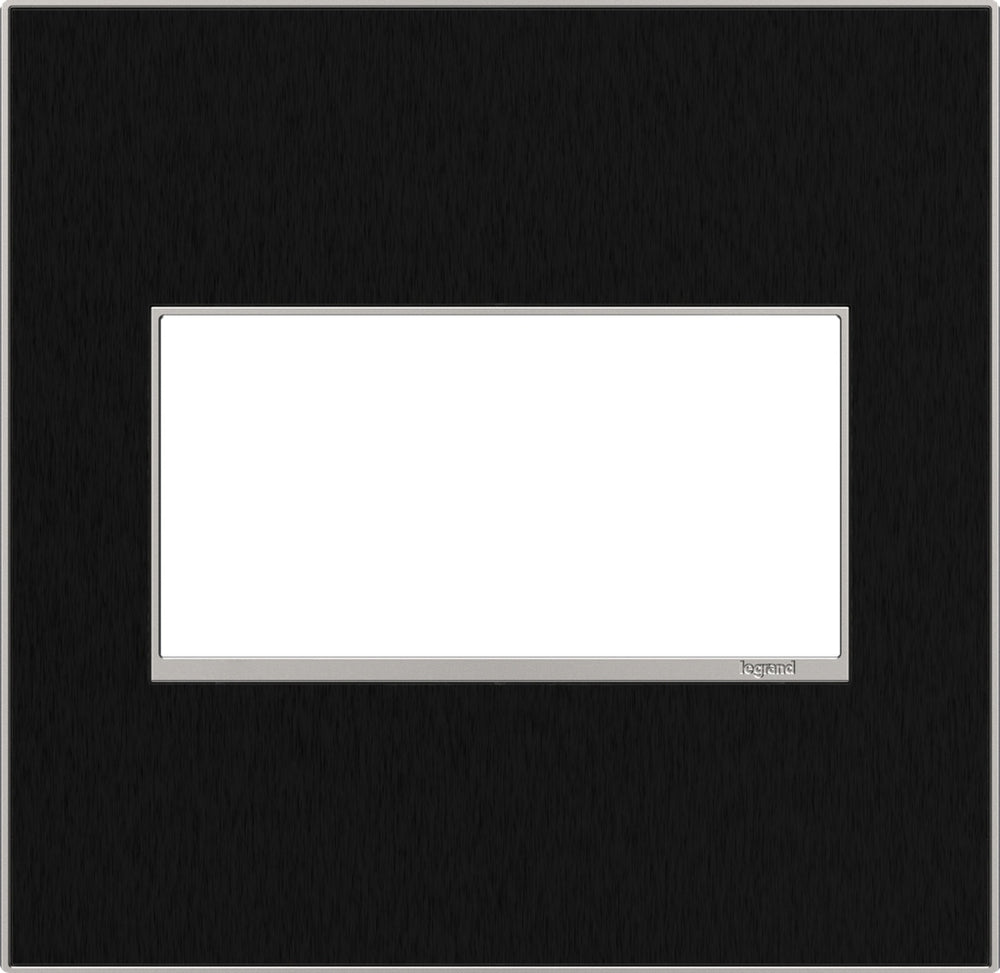 Legrand Canada - Two-Gang Screwless Wall Plate - Adorne - Black Stainless- Union Lighting Luminaires Decor