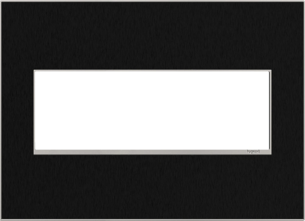 Legrand Canada - Three-Gang Screwless Wall Plate - Adorne - Black Stainless- Union Lighting Luminaires Decor