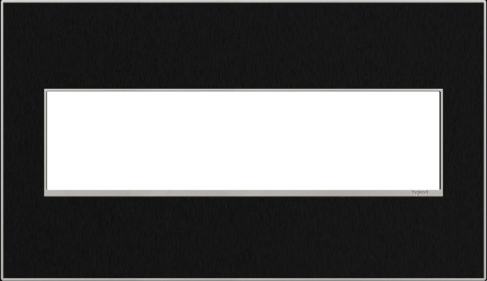 Legrand Canada - Four-Gang Screwless Wall Plate - Adorne - Black Stainless- Union Lighting Luminaires Decor