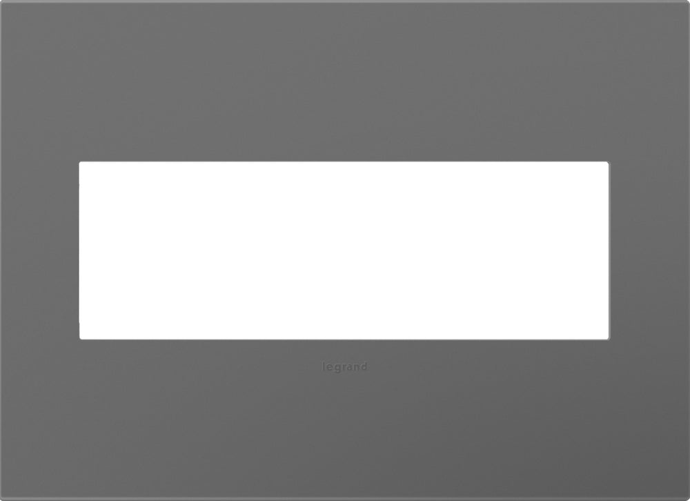 Legrand Canada - Three-Gang Screwless Wall Plate with Microban - Adorne - Magnesium- Union Lighting Luminaires Decor