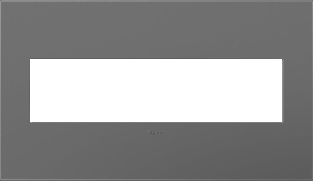 Legrand Canada - Four-Gang Screwless Wall Plate with Microban - Adorne - Magnesium- Union Lighting Luminaires Decor