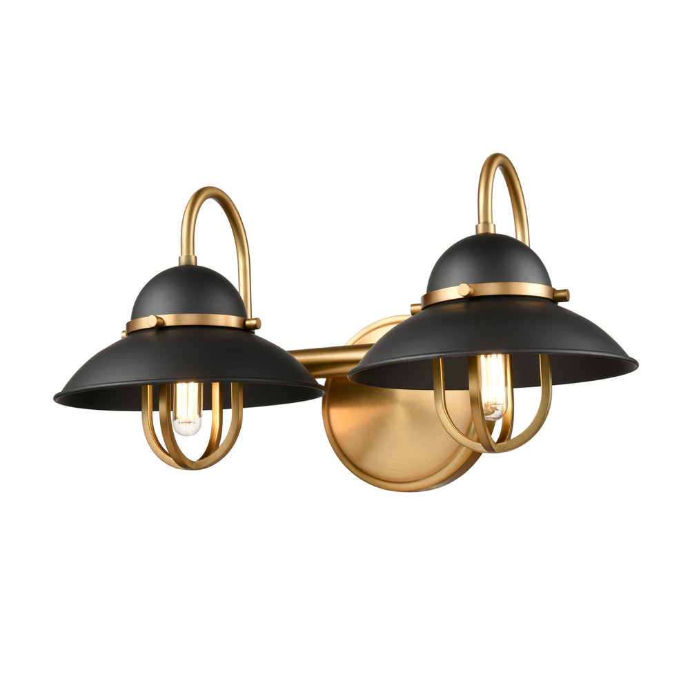 DVI Canada - Two Light Vanity - Peggy'S Cove - Graphite And Venetian Brass- Union Lighting Luminaires Decor