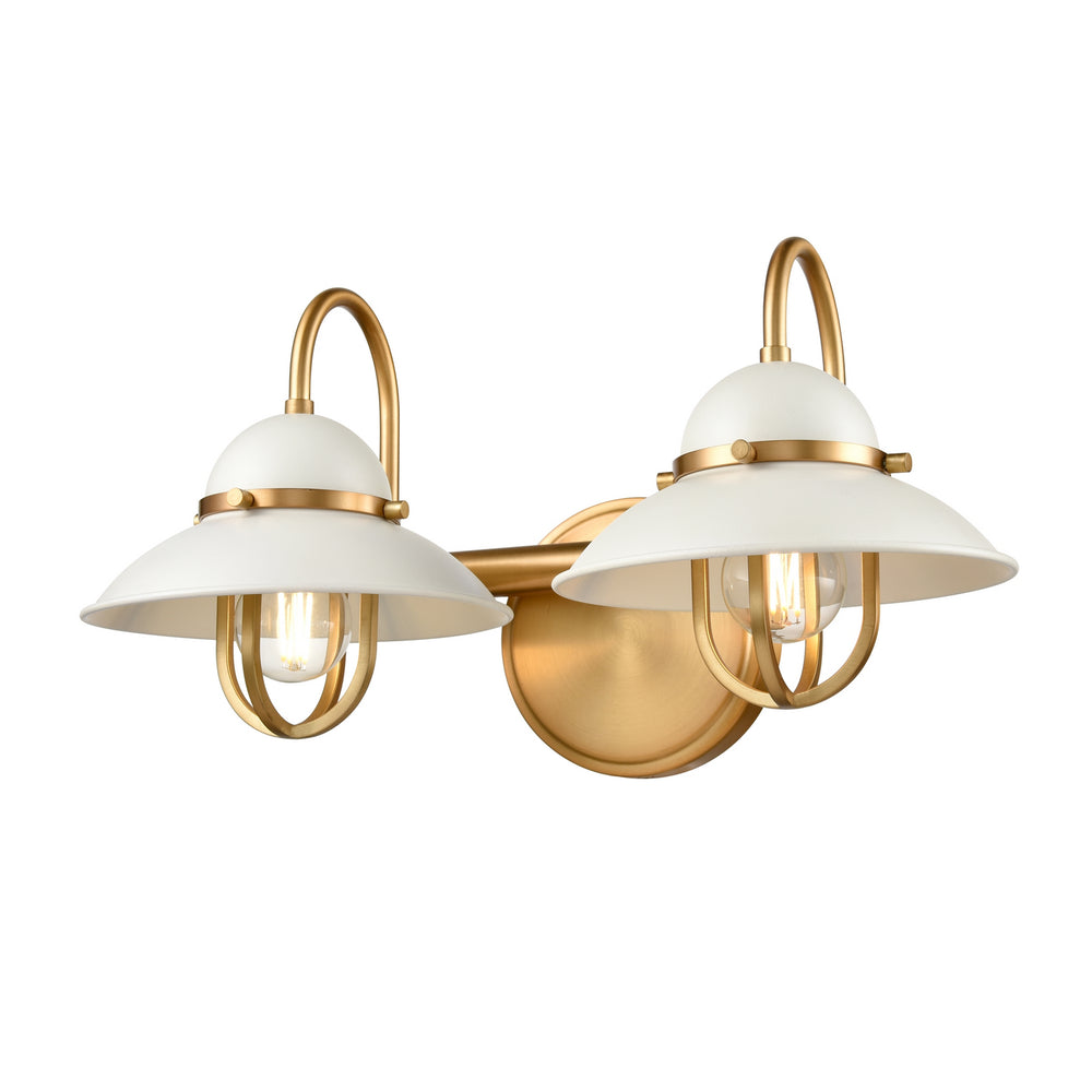 DVI Canada - Two Light Vanity - Peggy'S Cove - Matte White And Venetian Brass- Union Lighting Luminaires Decor