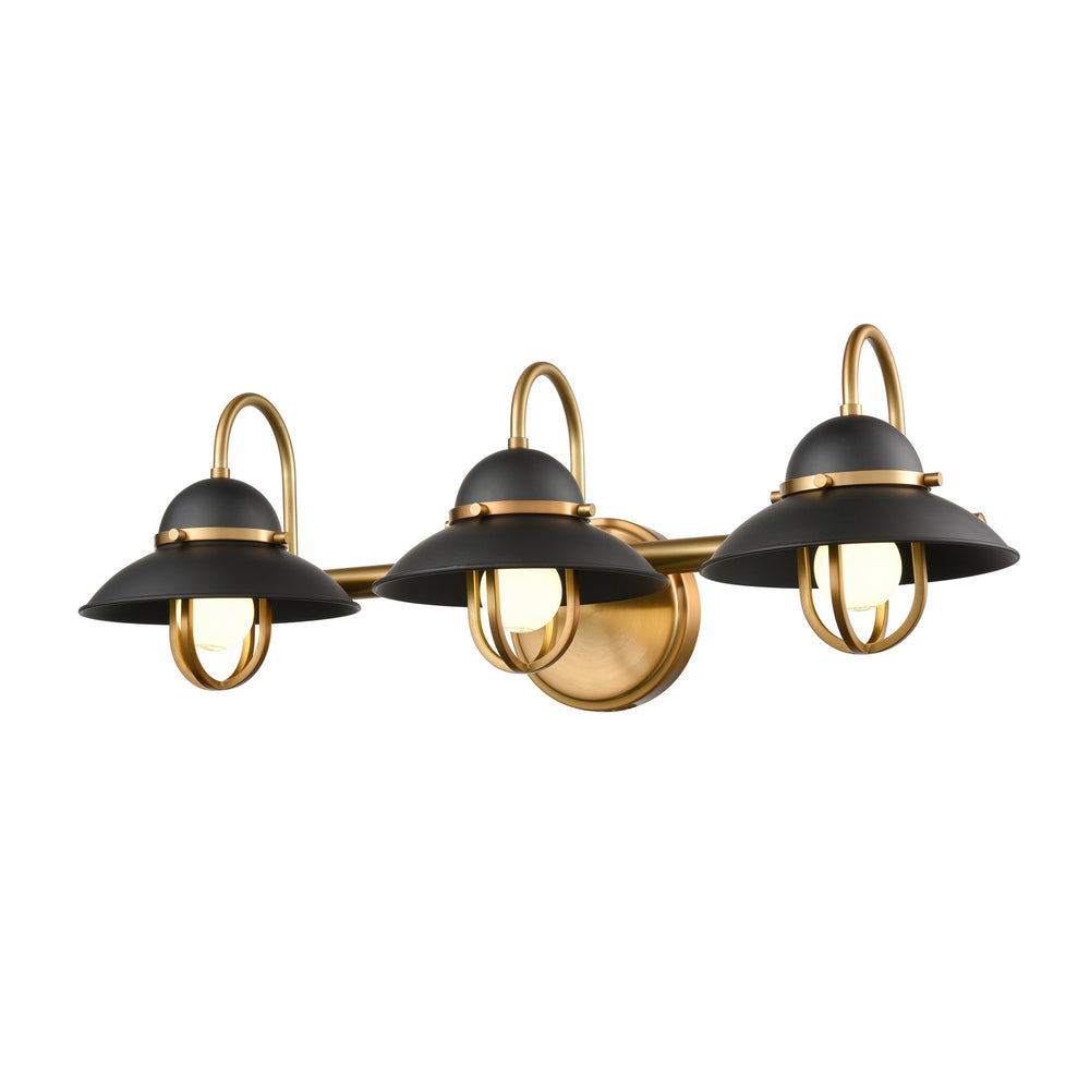 DVI Canada - Three Light Vanity - Peggy'S Cove - Graphite And Venetian Brass- Union Lighting Luminaires Decor