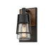 DVI Canada - One Light Wall Sconce - Lake Of The Woods Outdoor - Black/Ironwood On Metal w/Clear Glass- Union Lighting Luminaires Decor
