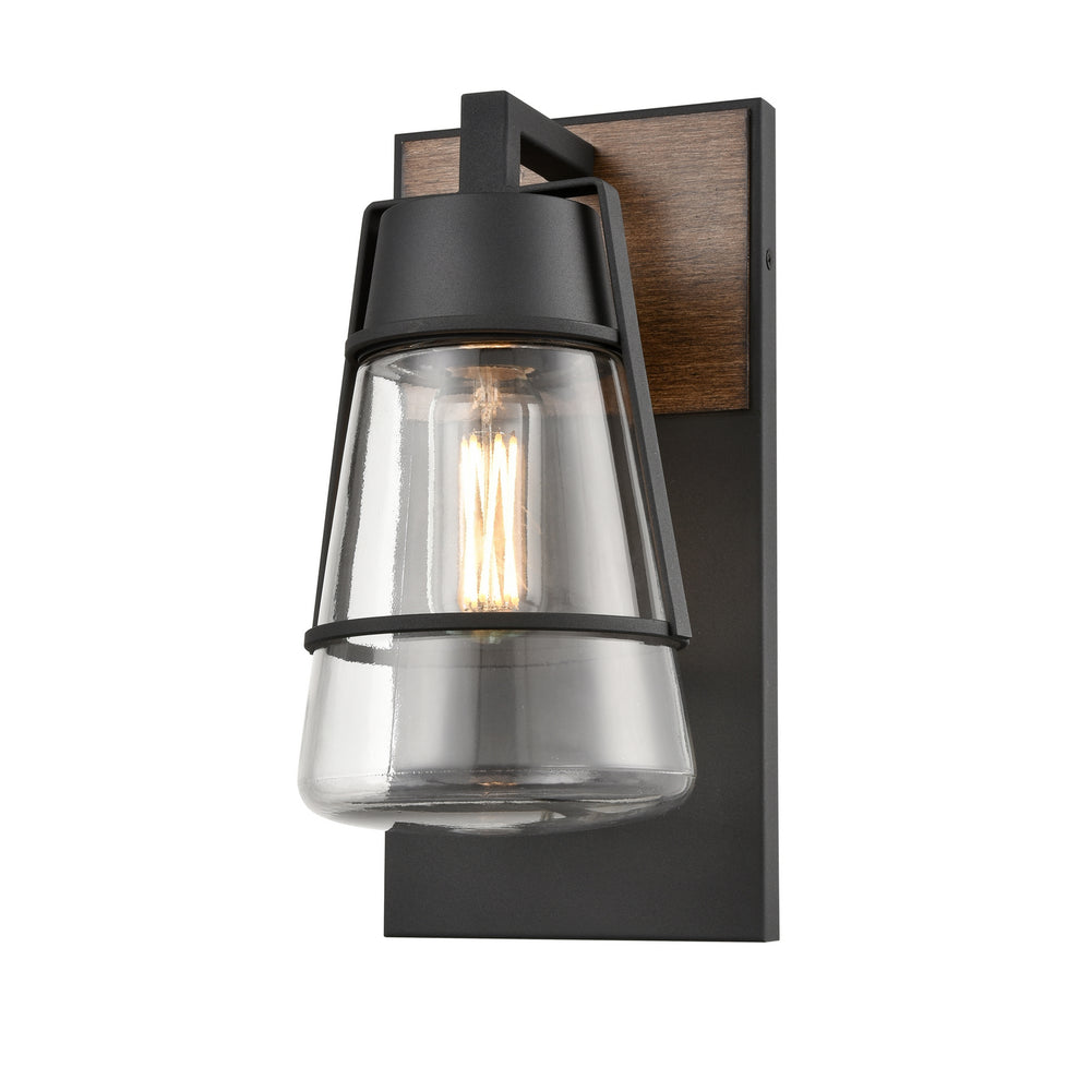 DVI Canada - One Light Wall Sconce - Lake Of The Woods Outdoor - Black/Ironwood On Metal w/Clear Glass- Union Lighting Luminaires Decor
