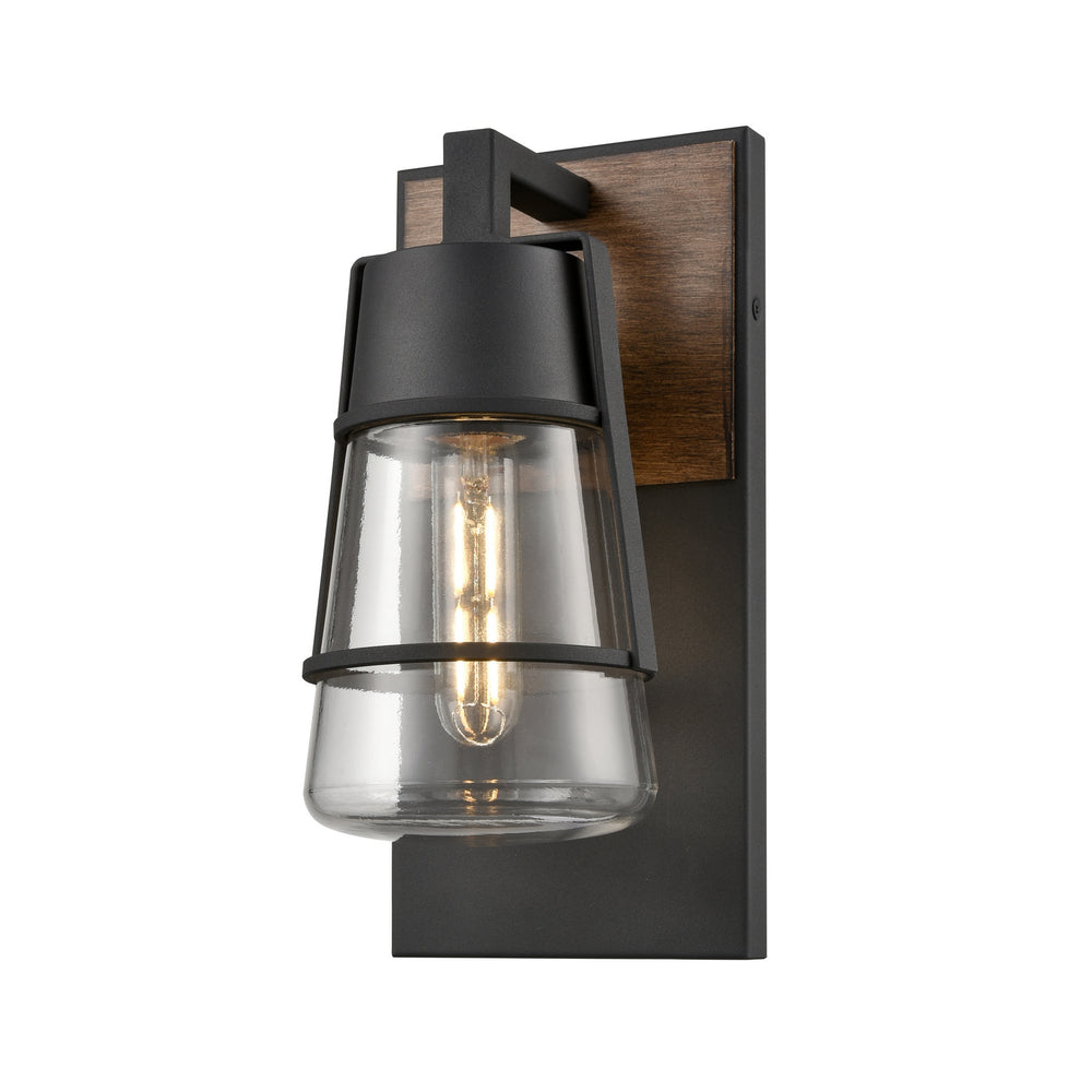 DVI Canada - One Light Wall Sconce - Lake Of The Woods Outdoor - Black/Ironwood On Metal w/Clear Glass- Union Lighting Luminaires Decor