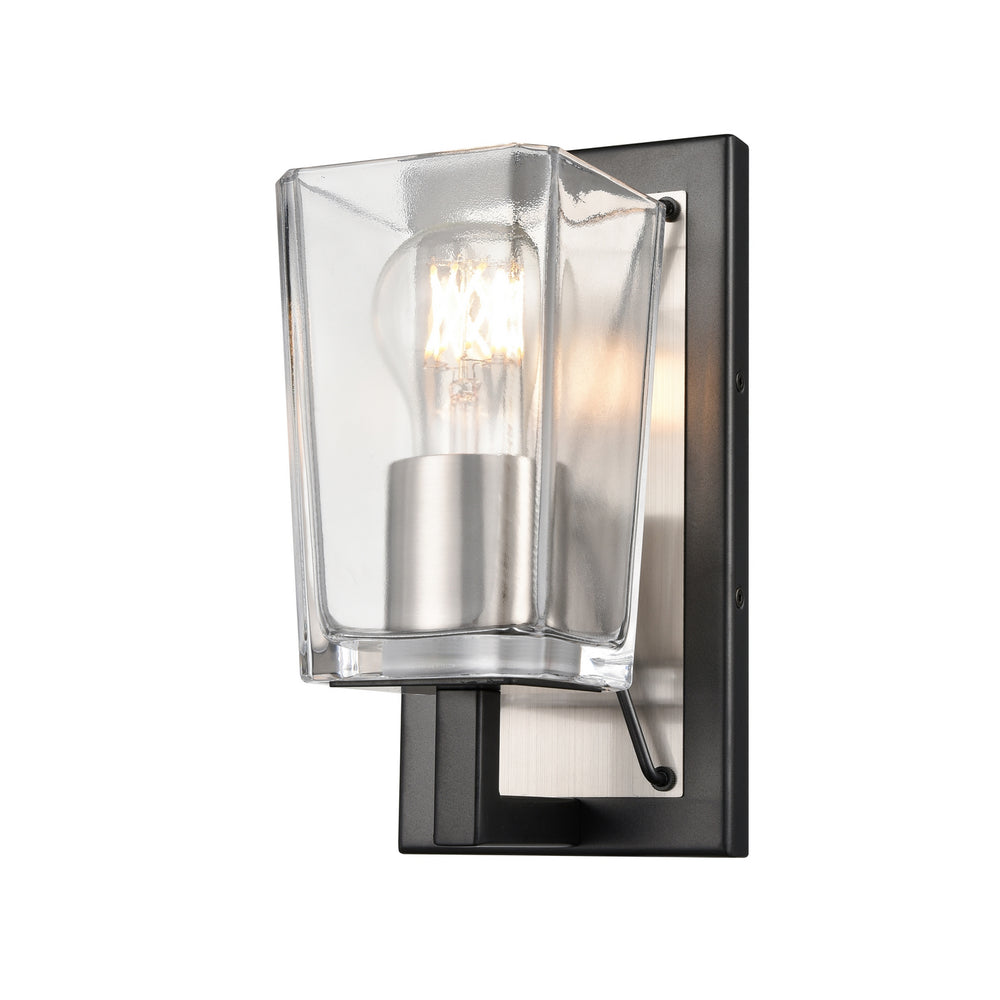 DVI Canada - One Light Wall Sconce - Riverdale - Satin Nickel And Graphite w/Clear Glass- Union Lighting Luminaires Decor