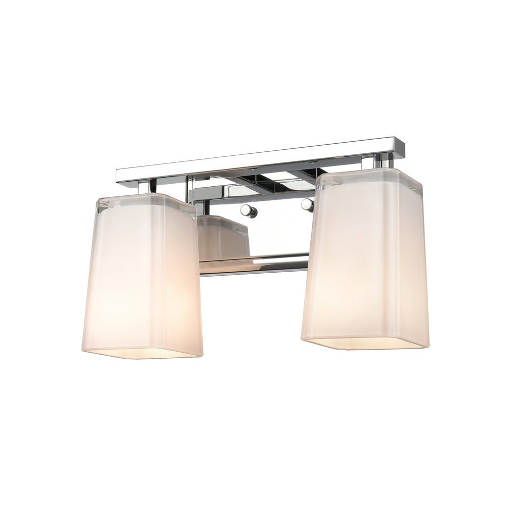 DVI Canada - Two Light Vanity - Riverside - Chrome w/Silk Screen Opal Glass- Union Lighting Luminaires Decor