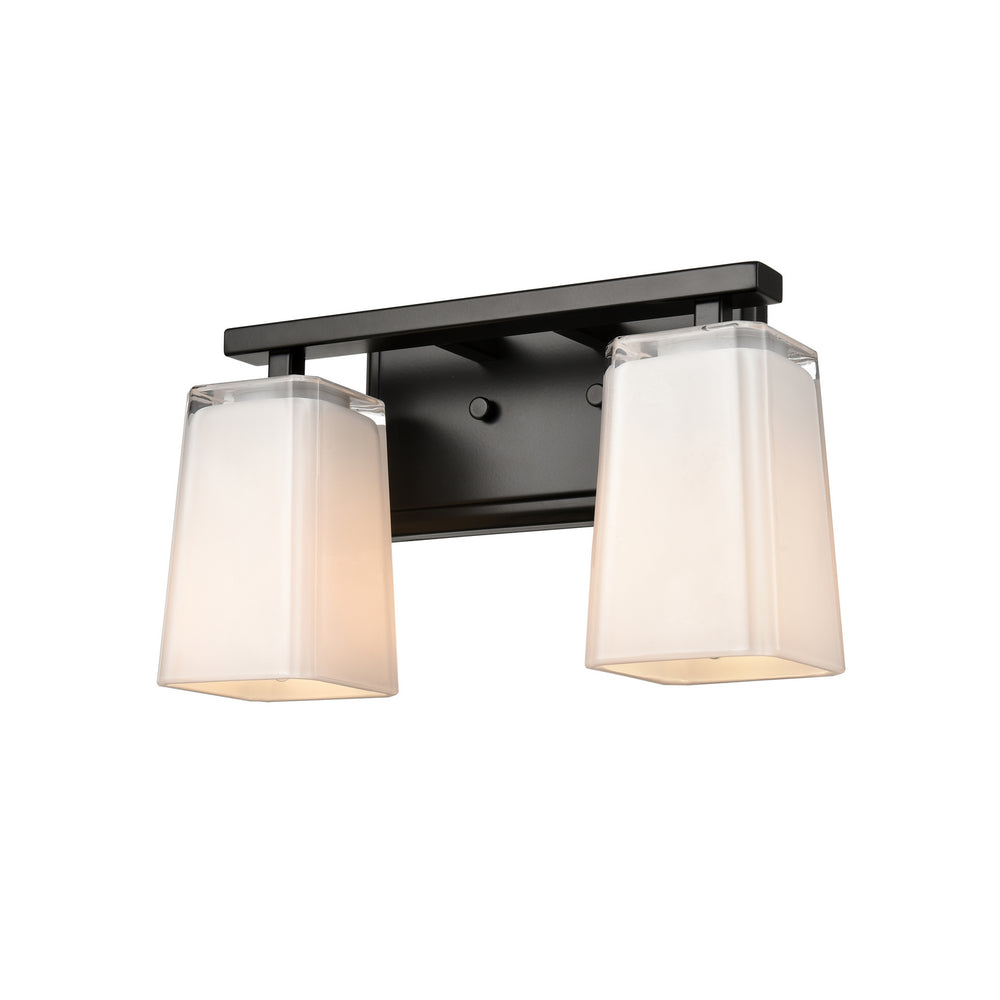 DVI Canada - Two Light Vanity - Riverside - Ebony w/Silk Screen Opal Glass- Union Lighting Luminaires Decor