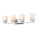 DVI Canada - Four Light Vanity - Riverside - Chrome w/Silk Screen Opal Glass- Union Lighting Luminaires Decor