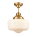 DVI Canada - One Light Semi-Flush Mount - Schoolhouse - Venetian Brass w/True Opal Glass- Union Lighting Luminaires Decor