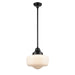 DVI Canada - One Light Pendant - Schoolhouse - Ebony With True Opal Glass- Union Lighting Luminaires Decor