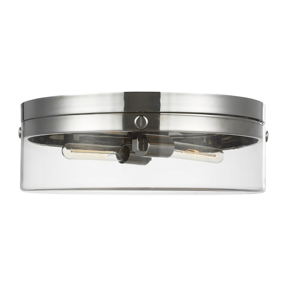 Visual Comfort Studio Canada - Two Light Flush Mount - Garrett - Polished Nickel- Union Lighting Luminaires Decor