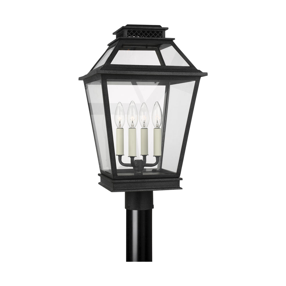 Visual Comfort Studio Canada - Four Light Post Lantern - Falmouth - Dark Weathered Zinc- Union Lighting Luminaires Decor