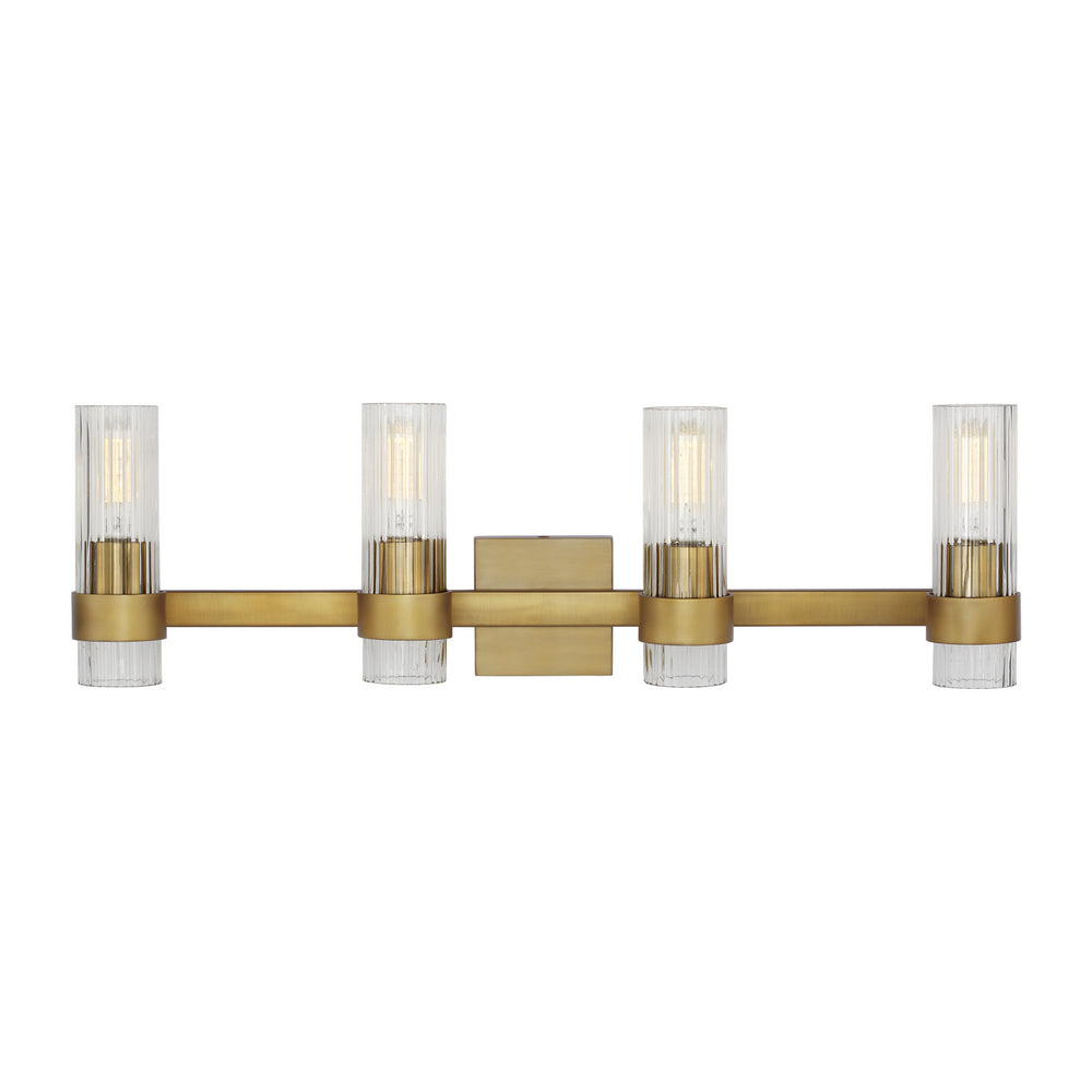 Visual Comfort Studio Canada - Four Light Vanity - Geneva - Burnished Brass- Union Lighting Luminaires Decor