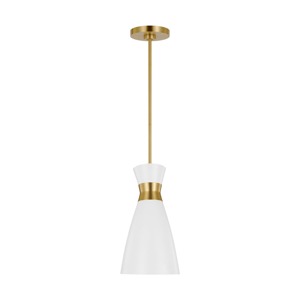 Visual Comfort Studio Canada - One Light Pendant - Heath - Matte White and Burnished Brass- Union Lighting Luminaires Decor