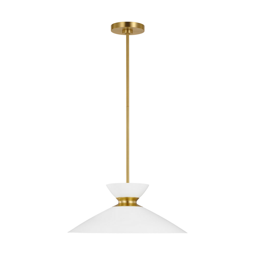 Visual Comfort Studio Canada - One Light Pendant - Heath - Matte White and Burnished Brass- Union Lighting Luminaires Decor