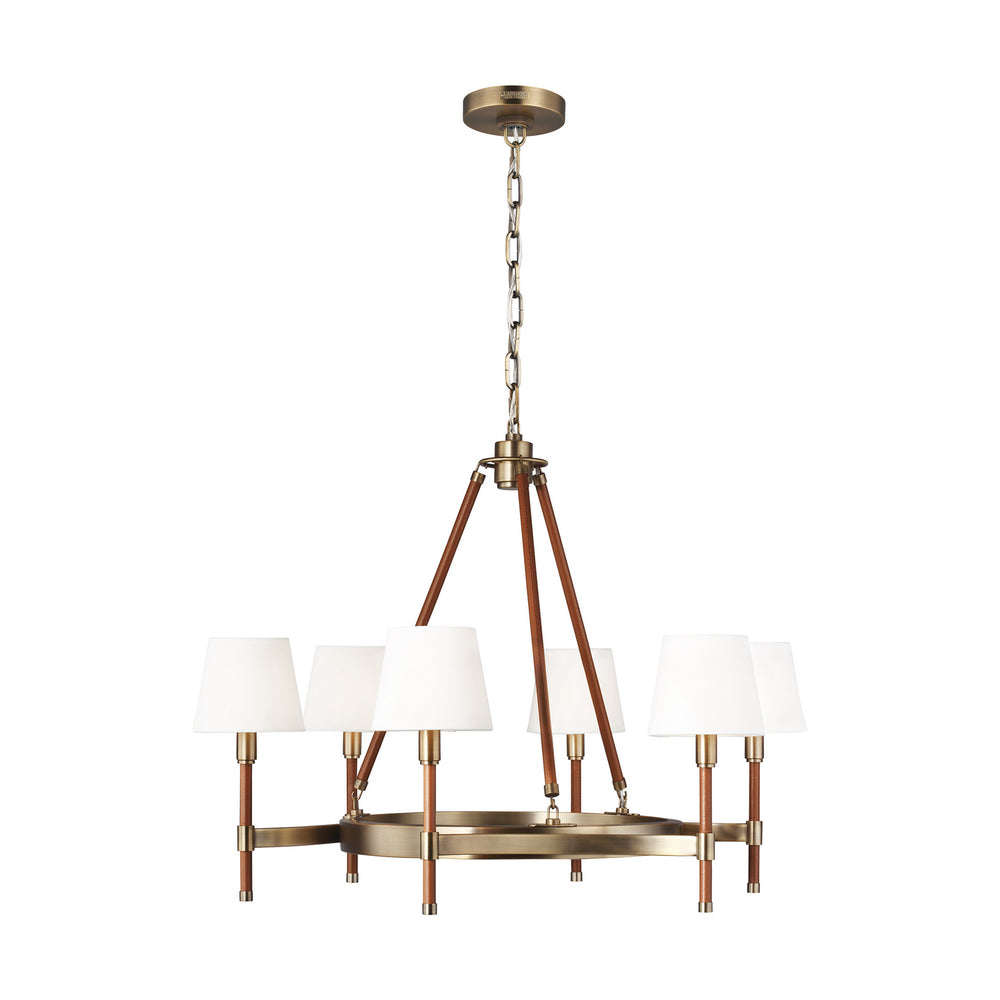 Visual Comfort Studio Canada - Six Light Chandelier - Katie - Time Worn Brass- Union Lighting Luminaires Decor