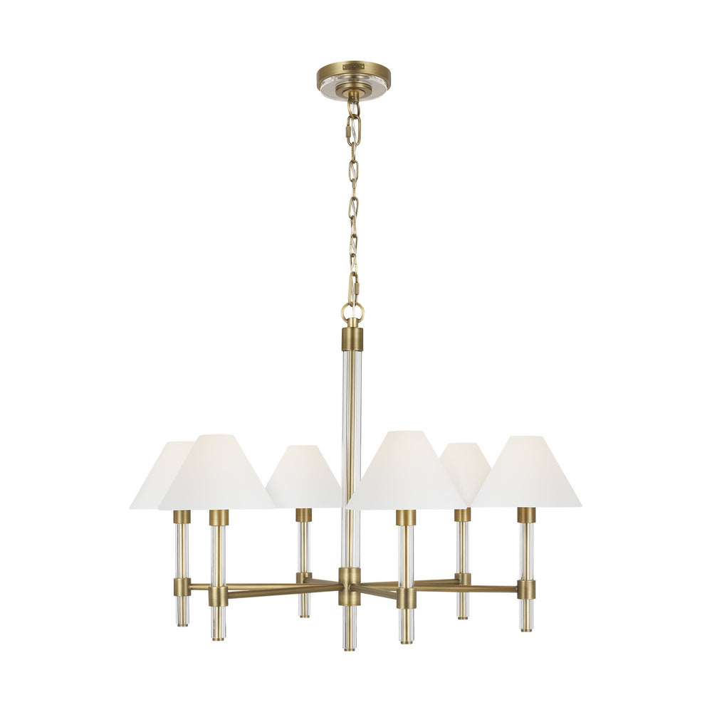 Visual Comfort Studio Canada - Six Light Chandelier - Robert - Time Worn Brass- Union Lighting Luminaires Decor