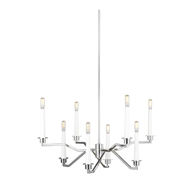 Visual Comfort Studio Canada - Eight Light Chandelier - Hopton - Polished Nickel- Union Lighting Luminaires Decor