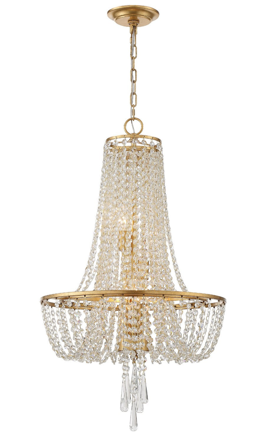 Crystorama - Four Light Chandelier - Arcadia - Antique Gold- Union Lighting Luminaires Decor
