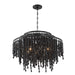 Crystorama - Six Light Chandelier - Poppy - Matte Black- Union Lighting Luminaires Decor