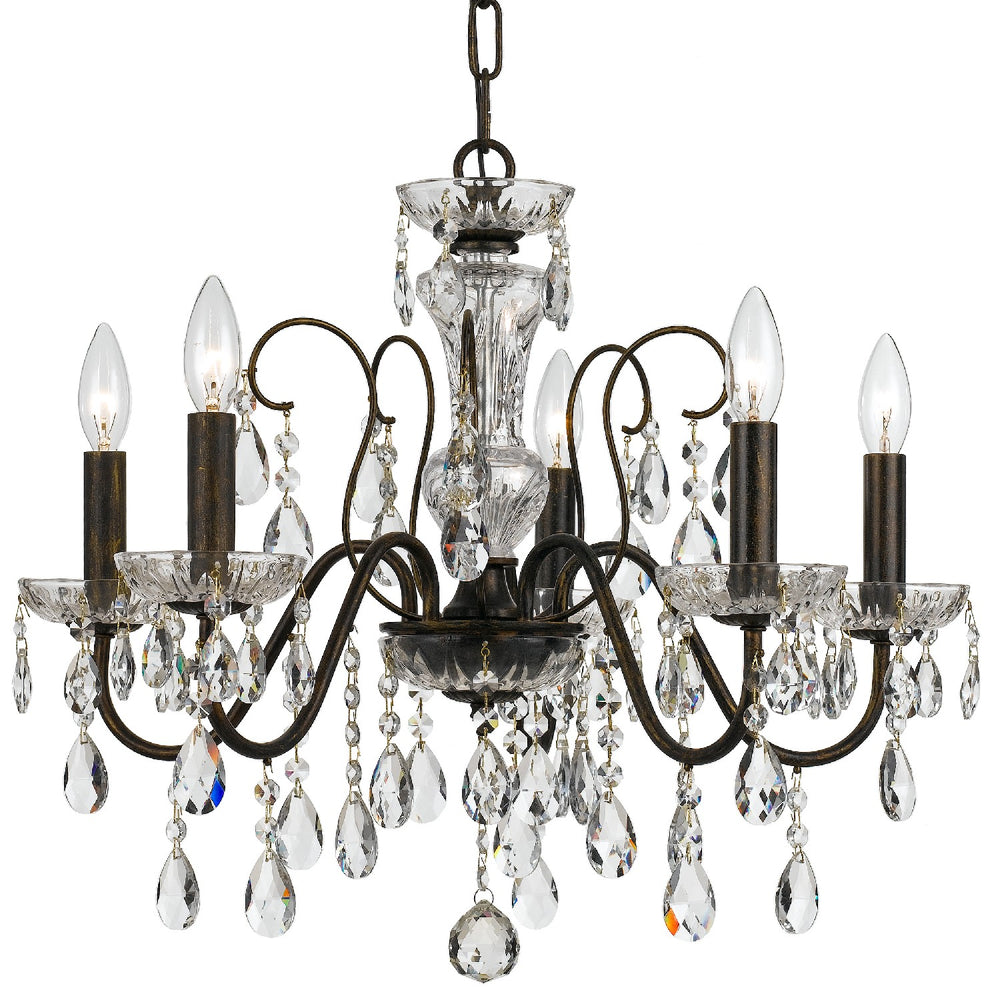 Crystorama - Five Light Chandelier - Butler - English Bronze- Union Lighting Luminaires Decor