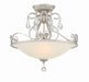 Crystorama - Three Light Semi Flush Mount - Ashton - Olde Silver- Union Lighting Luminaires Decor