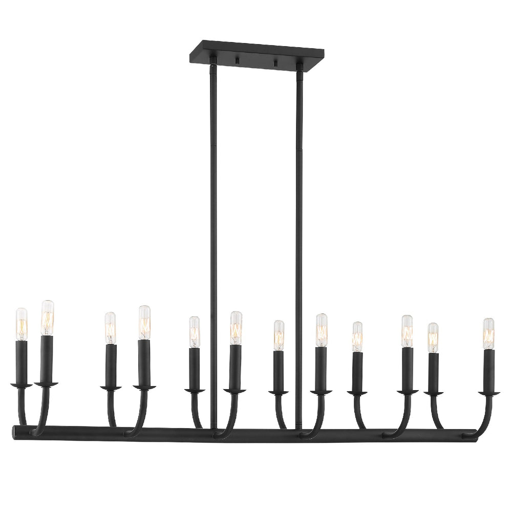 Crystorama - 12 Light Chandelier - Bailey - Matte Black- Union Lighting Luminaires Decor