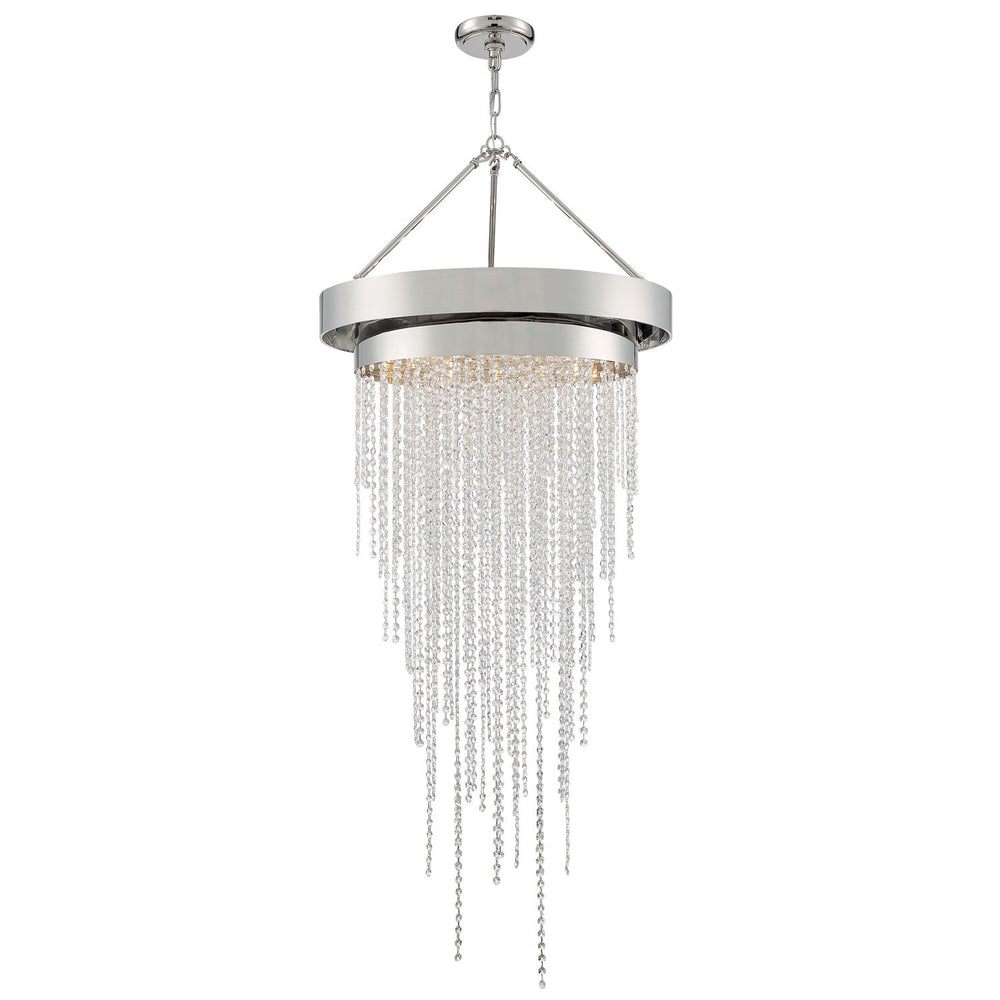Crystorama - Six Light Chandelier - Clarksen - Polished Nickel- Union Lighting Luminaires Decor