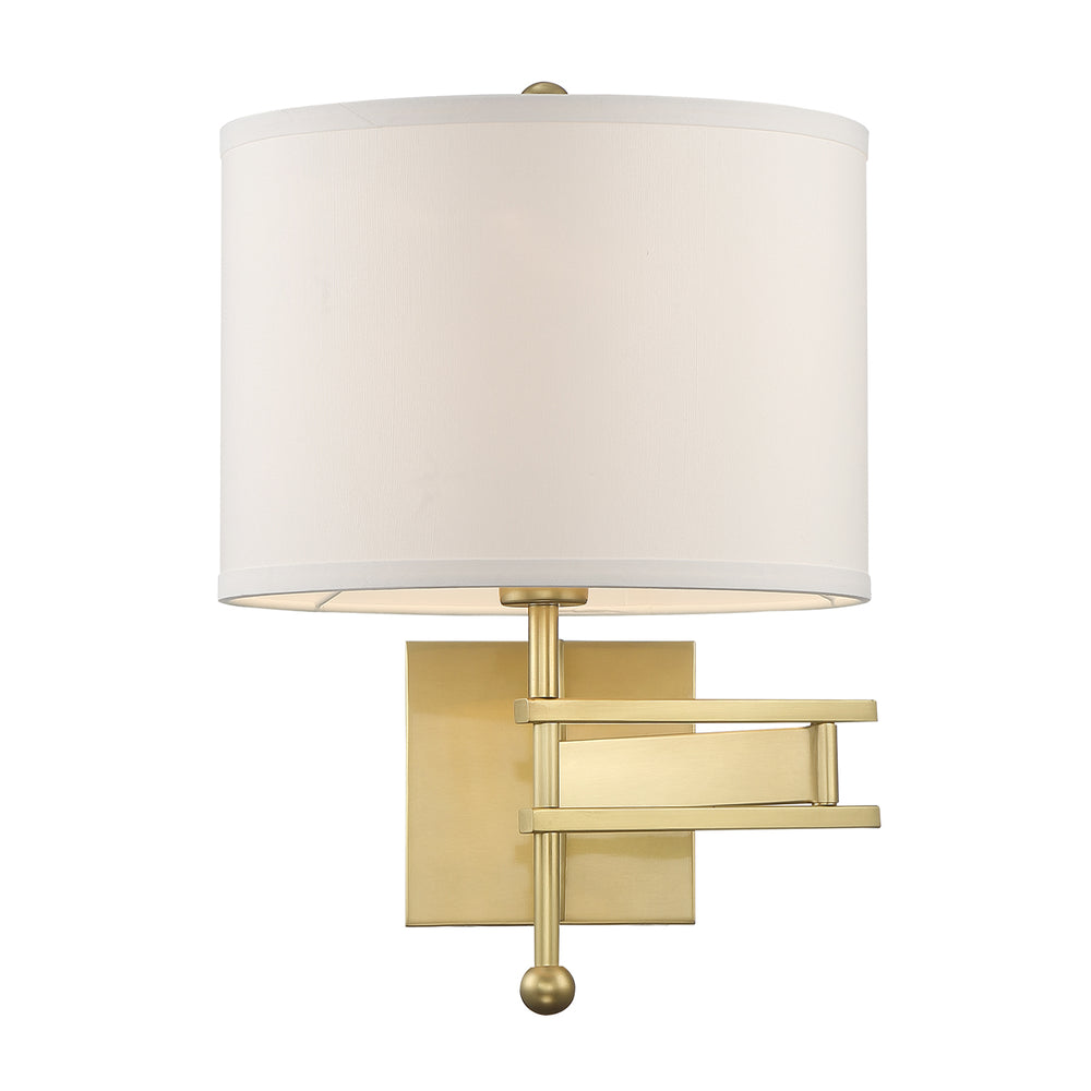 Crystorama - One Light Wall Sconce - Marshall - Aged Brass- Union Lighting Luminaires Decor