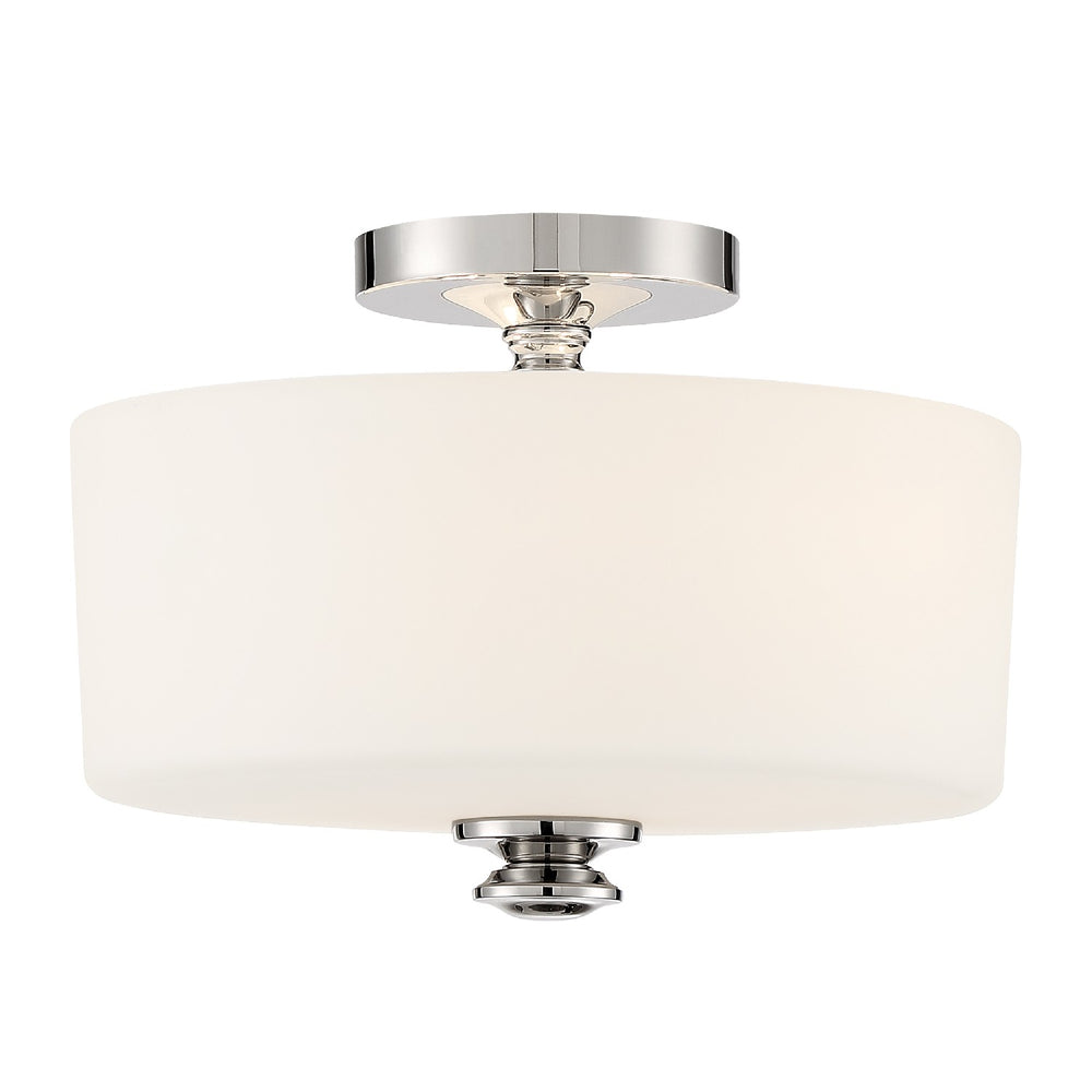 Crystorama - Two Light Semi Flush Mount - Travis - Polished Nickel- Union Lighting Luminaires Decor
