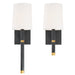 Crystorama - One Light Wall Sconce - Weston - Black + Antique Gold- Union Lighting Luminaires Decor