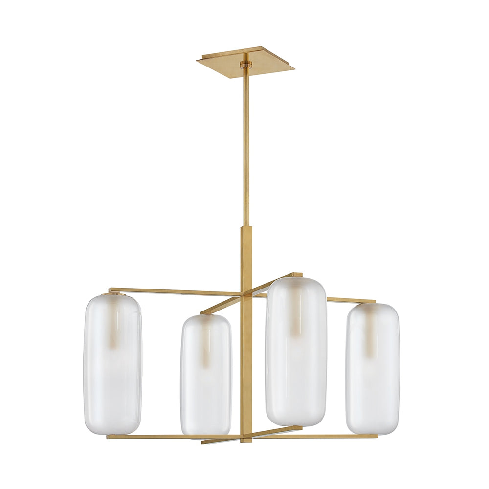 Hudson Valley Canada - Four Light Chandelier - Pebble - Aged Brass- Union Lighting Luminaires Decor