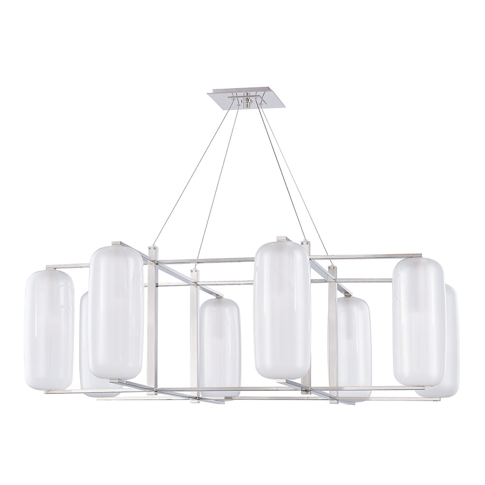 Hudson Valley Canada - Eight Light Chandelier - Pebble - Polished Nickel- Union Lighting Luminaires Decor
