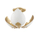 Hudson Valley Canada - Three Light Semi Flush Mount - Lotus - Gold Leaf/White- Union Lighting Luminaires Decor