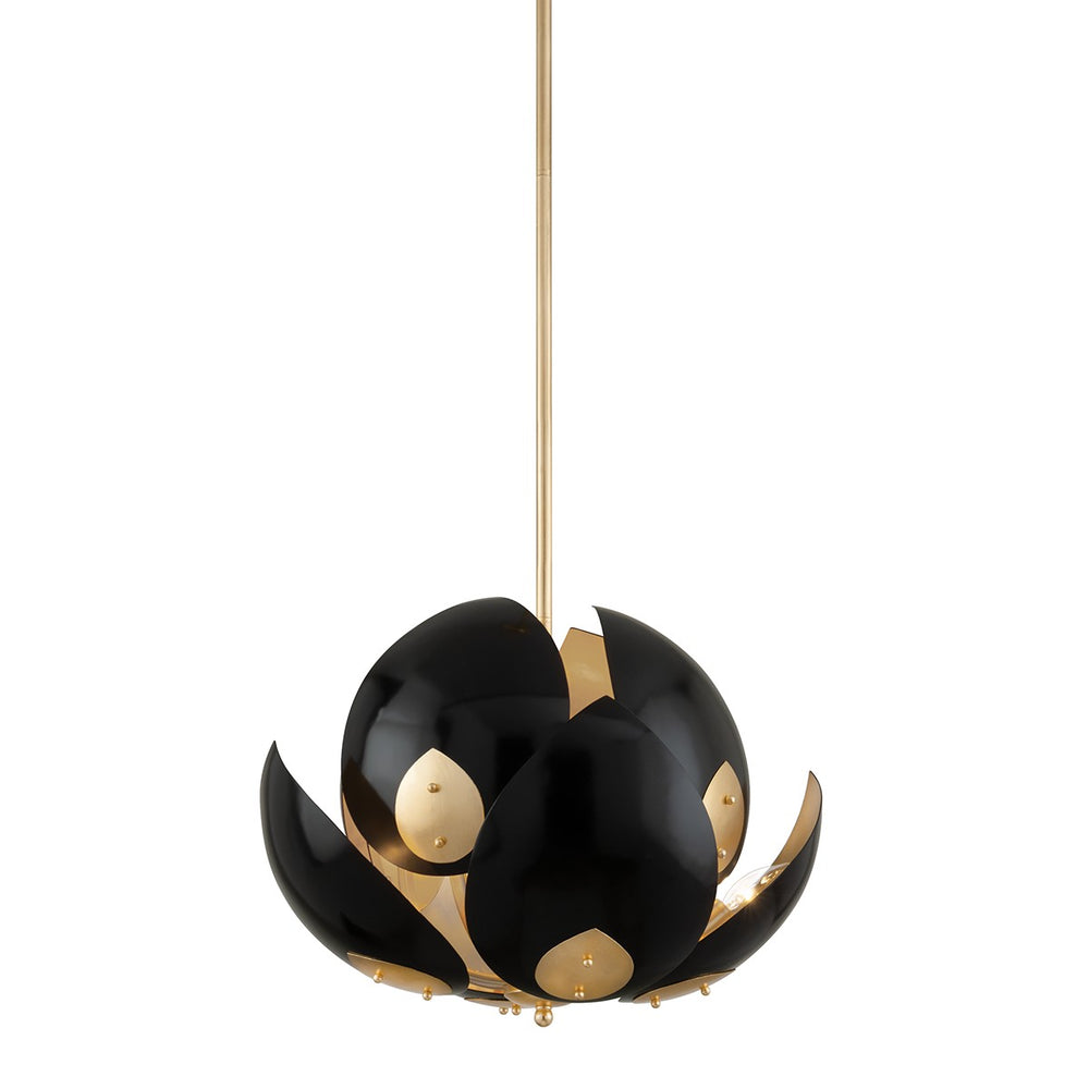 Hudson Valley Canada - Eight Light Chandelier - Lotus - Gold Leaf/Black- Union Lighting Luminaires Decor