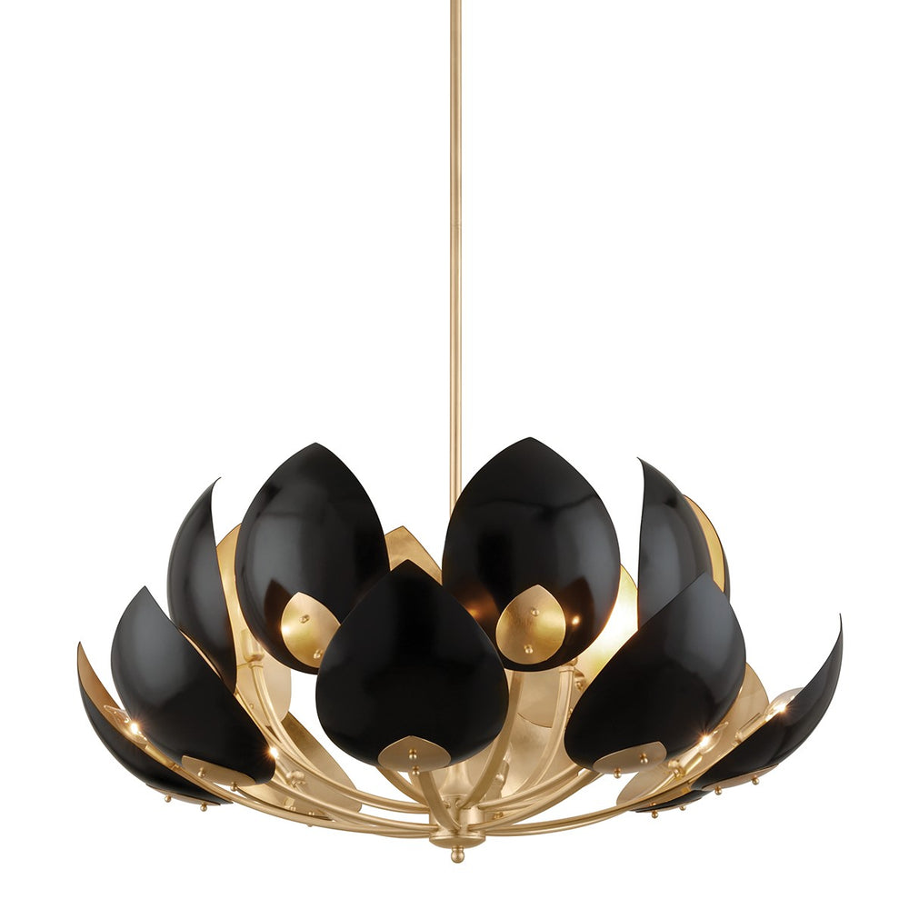 Hudson Valley Canada - 16 Light Chandelier - Lotus - Gold Leaf/Black- Union Lighting Luminaires Decor