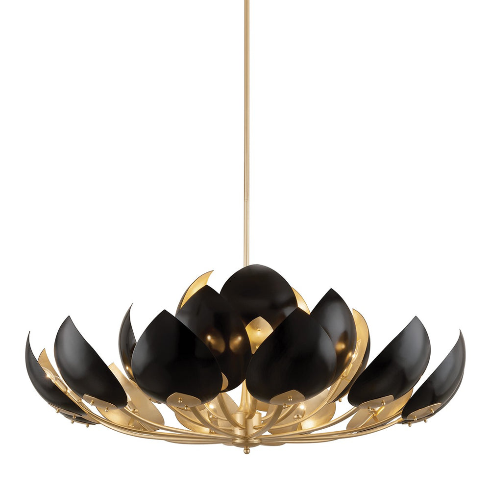 Hudson Valley Canada - 21 Light Chandelier - Lotus - Gold Leaf/Black- Union Lighting Luminaires Decor