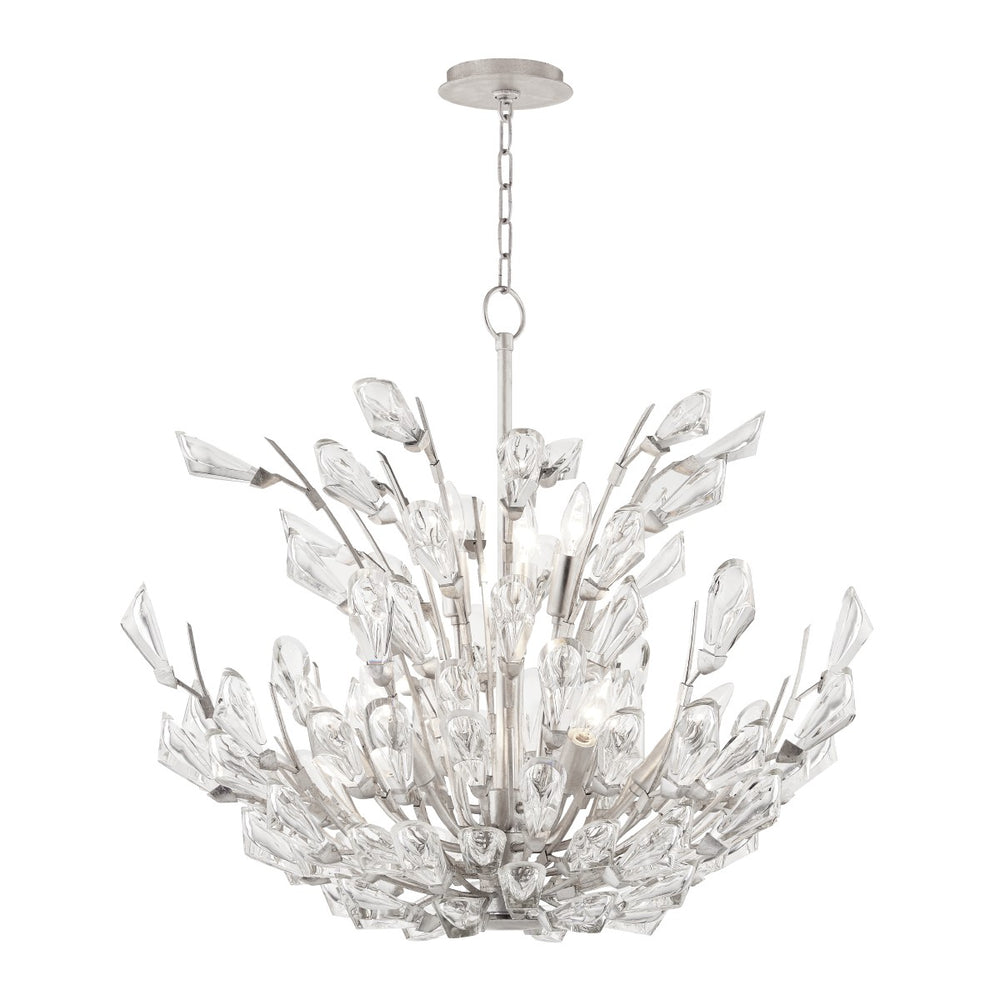 Hudson Valley Canada - Nine Light Chandelier - Tulip - Silver Leaf- Union Lighting Luminaires Decor