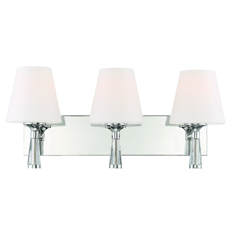 Crystorama - Three Light Bathroom Vanity - Ramsey - Polished Nickel- Union Lighting Luminaires Decor