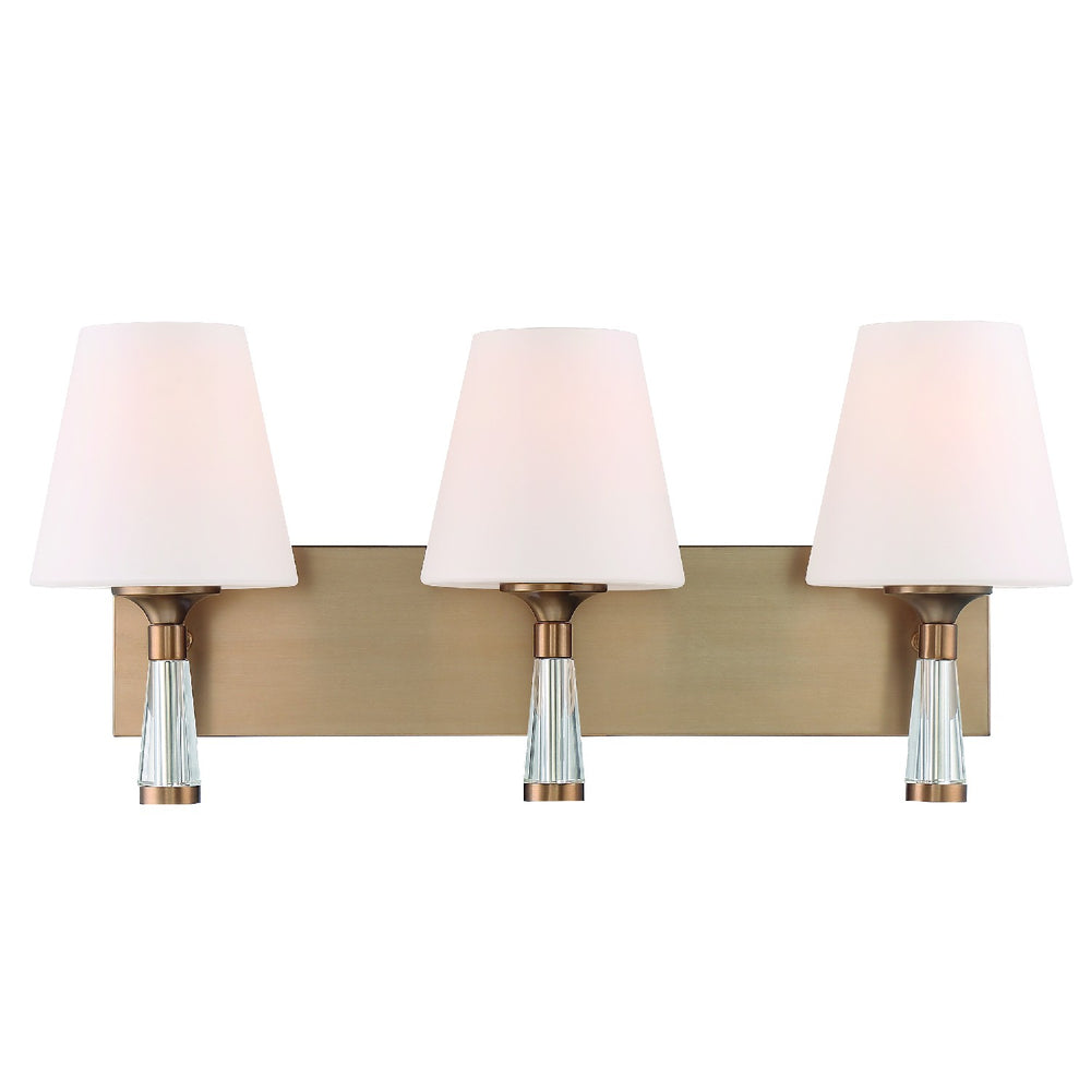 Crystorama - Three Light Bathroom Vanity - Ramsey - Vibrant Gold- Union Lighting Luminaires Decor